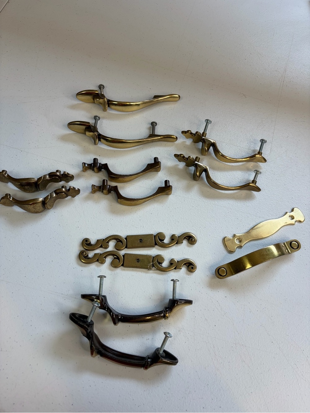 Vintage Ornate Brass Drawer Pull Handle Lot Cabinet Furniture Hardware Mixed Lot